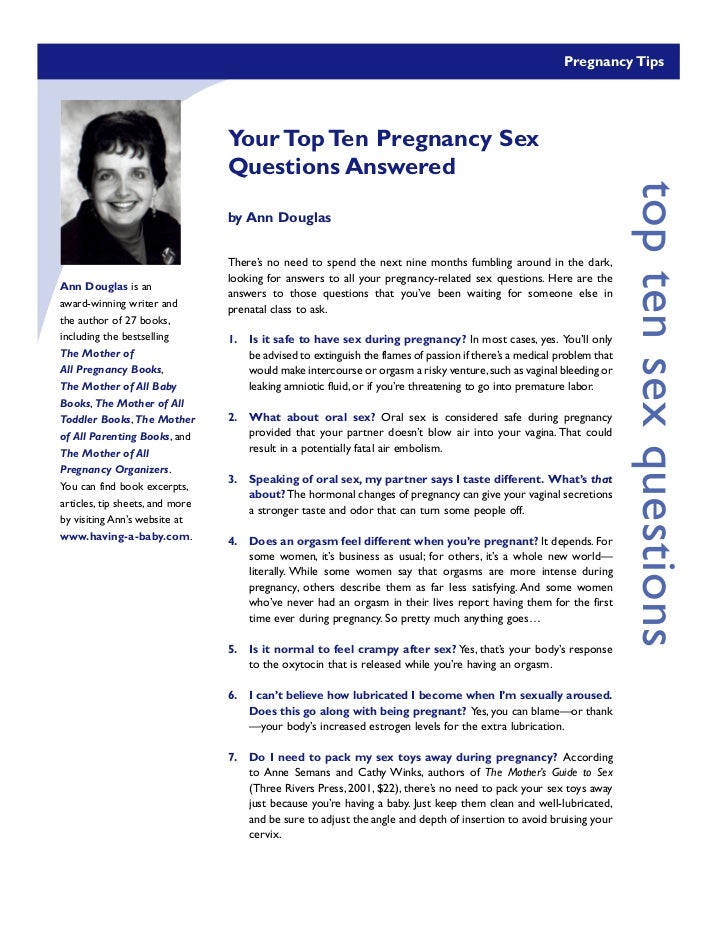 Guide To Great Sex During Pregnancy